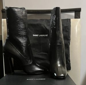 SAINT LAURENT BOOTS, BLACK Size 38